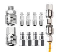 10 PCS Raccords de Compresseur 1/4" Raccord Rapide Pneumatique Européen Coupleur Pneumatique d'air kit Compresseur Accessoire d'air Tuyau air Comprimé du Connecteur Homme Femme