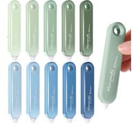 10 PCS Rubans Correcteurs,BetterJonny 6mx5mm Souris Correcteur Blanc avec Capuchon Protecteur Correcteur Souris Rouleaux de Correction Roller Correcteur pour Papeterie Fourniture Scolaire (Vert+Bleu)