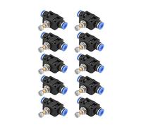 10 pcs Tuyau Papillon Push-in Régulateur de Vitesse Valve de Contrôle Pneumatique de Débit d'Air Connecteur de Vanne Raccord rapide 6mm