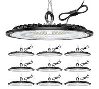 10 Pièce 100W Eclairage LED Garage, 15000LM Plafonnier Garage, 6000K Cool White Projecteur LED Extérieur, IP65 Waterproof UFO Lampe Atelier pour Factories, Warehouse, Workshop
