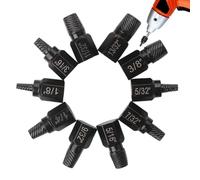10-Piece Easy Out Hex-Head Heavy-Duty | Broken Bolt Extractor Kit | Mechanic Tool Damaged Screw Remover For Construction Plumbing Woodworking Manufacturing Factory Garage Workshop