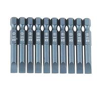 10 pièces 1/4 pouces tige hexagonale 50MM S2 en acier allié tournevis à fente ensemble H6.3 50 SL6MM DURABLE haute ténacité tête magnétique pour perceuses électriques tournevis à