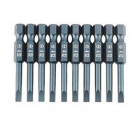 10 pièces 1/4 pouces tige hexagonale 50MM S2 ensemble d'embouts de tournevis à fente en acier allié H6.3x50xSL4MM embouts de tournevis magnétiques durables pour perceuses