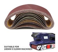 10 pièces 100x610mm bandes abrasives 40-320 grains papier de verre bandes abrasives pour ponceuse outils rotatifs électriques accessoires Dremel Brun