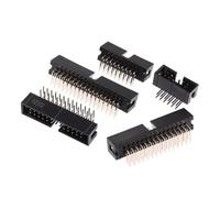 10 pièces 2.54mm Double rangée mâle en-tête 6-40P DC3 | Connecteur droit de prise de boîte DIP IDC(Curved needle,10PCS_10P)