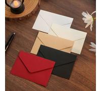 10 pièces/20 pièces/40 pièces/50 pièces Mini enveloppes en papier kraft, style minimaliste esthétique vintage pour lettre d'amour, invitation de mariage, courrier de bureau, couleurs assorties pour la