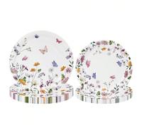 10 pièces/20 pièces/50 pièces Fournitures de fête thème fleurs sauvages, assiettes en papier à motif fleurs sauvages et papillons, assiettes à dessert, assiettes de dîner, convient pour l'anniversaire