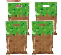 10 pièces/20 pièces/50 pièces Sacs cadeaux de fête d'anniversaire thème pixel, 10 x 6,5 pouces, motif pixel de minage, sacs à bonbons de fête à thème jeu vidéo, sacs cadeaux de fête d'anniversaire thè