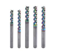 10 pièces 3.175/4/5/6/8/10mm 3 cannelures U fente spirale fraise outils Alu CNC routeur HRC55 DLC enduit fraise for alliage d'aluminium(4dx16Hx4Dx75L)
