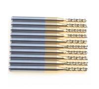 10 pièces 3.175mm titane enduit fraise vers le bas coupe CNC routeur carbure maïs fin fraise mèches for PCB Machine(3.175x1.4x8.5x38L)