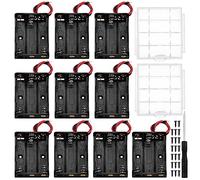 10 Pièces 3 AAA Support de Batterie, KUOQIY 3 x 1.5V AAA Boîtier de Batterie avec Fils, avec 2 Pièces Boîte à Piles en Plastique et Tournevis et Vis