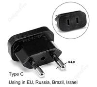 (10 pièces - 4,0 mm noir 666) Adaptateur de prise européenne vers prise européenne, convertisseur de