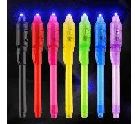 10 pièces/5 pièces/2 pièces - Fournitures de fête de Noël, marqueur invisible lumineux de couleur aléatoire, stylo à bille à message secret magique, remplissage de boîte-cadeau de Noël 10 pièces,2 piè