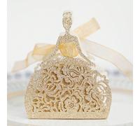 10 pièces/50 pièces par paquet Boîtes cadeaux en papier pailleté rose doré magnifiques, boîtes de faveurs pour mariage et fête, petites boîtes de décoration mignonnes pour cadeaux de fiançailles, anni