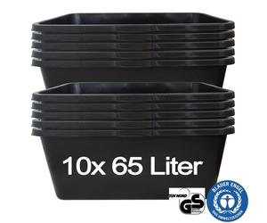 10 PIÈCES. 65 litres bac à plantes bac à mortier tuppe bac à mortier bac à ciment bac à maçonnerie bac à plantes