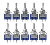 10 pièces 6A AC 125V Interrupteur à Bascule ON-OFF-ON 3 Positions 3 Broches 6mm Mini Interrupteur à Levier Marche/Arrêt/Marche pour Voiture Bateau Camion