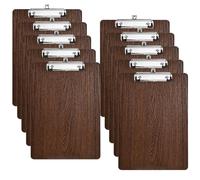10 Pièces A4 Porte-Blocs en Bois avec Pince, Clipboard Planchettes à Pince avec Clip et Trou de Suspension, Support Feuille a4 Bois, Porte-Formulaires pour Papier Memo Dossiers Bureau Restaurant