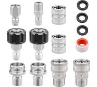 10 Pièces Adaptateur Nettoyeur Haute Pression, Connecteur Rapide Tuyau à Haute Pression Kit, Connecte Canon Lance et Tuyau Métrique, Raccord M22-14mm, M22 3/8" Connexion Rapide 3/4" Déconnexion