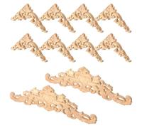10 Pièces Applique Bois Sculpté Meuble, Ornement Bois Moulure Décorative | Moulure Décorative Murale, Coins Sculptés DIY Relooking Meuble, Décoration Intérieure Style Vintage Classique Élégant