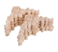 10 Pièces Applique en Bois Sculptée et Incrustée | Décoration D’angle Non Peinte, Style Européen Orné, Couleur Khaki, pour Rénovation Intérieure