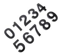 10 Pièces Autocollants Chiffres 3d Modernes Plaque Numéro Porte | Abs Résine, Finition Métal, Noir, pour Porte et Boîte aux Lettres, Lot de Chiffres 0 à 9
