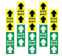 10 Pièces Autocollants D'avertissement au Sol PVC Flèches Droites | Signalisation de Sécurité pour Marché et Banque, Lettres Anglaises Imprimées, Format Adhésif Robuste en PVC