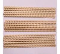 10 pièces Baguettes de moulure décorative demi-ronde avec perles en bois de bobine, moulure de bobine non finie pour projets de décoration, d'armoires, de meubles, de lambris, de planches et de battes
