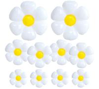 10 Pièces Ballon Foil Marguerite, Ballon en Aluminium Mylar Marguerite, Blanc Fleur Ballons, Mignon Accessoire Photo Décorations pour Mariage, Anniversaire Fille