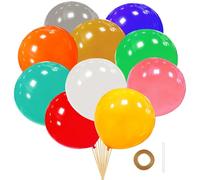 10 Pièces Ballon Gonflable Géant, 36 Pouces Multicolore Ballons Géants，90cm XXL Latex Ballon pour Mariage Anniversaire, Fête,Baptême, Bébé Douche,Carnival Event Décorations (Multicolore)