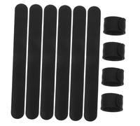 10 Pièces Bande de Rangement en Silicone Noire, Rouleau Style | Acier en Feuille, Surface Douce Gainée, Élasticité Forte, Stabilisateur