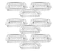 10 Pièces Barquette en Papier Aluminium Épaisse 2350ml | Couvercle, Argentée, Usage Familial, Supporte les Hautes Températures, pour Repas Partagés