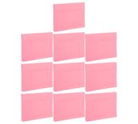 10 pièces Blocs-notes Adhésifs Vierges Roses en Papier, 10x7,6x0,1cm | Adhérence Facile, sans Transfert D’Encre, Repositionnables et Compacts, pour Rappels, Apprentissage, Messages ou Notes