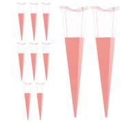 10 pièces Boîte à Fleurs Pliable Noire, Transparente 42,5x7x7cm | Plastique, Tissu et Papier, Couvercle Inclus, Style Vintage, pour Tulipes Longues, Présents et Vitrines