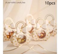 10 pièces Boîte cadeau bonbon, boîte de bonbons sucette créative, sac d'emballage de bonbons à fenêtre transparente, souvenirs, mariage, festival, célébration, boutique de chocolat, boîte d'emballage 