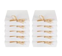 10 Pièces Boîte Présent Pliante Blanche en Carton, Élégante | Réutilisable, Surface Lisse, Coffret Raffiné pour Présents, Biscuits, Mariage et Petites Boutiques