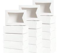 10 pièces Boîtes de biscuits 8 pouces Boîtes de boulangerie blanches avec fenêtre pour biscuits, pâtisseries, desserts, fraises enrobées de chocolat et cadeaux de bonbons (8x6x2,5 pouces), boîtes-cade