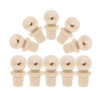 10 Pièces Bouchon de Bouteille en Verre en Bois Beige | Fermeture Étanche, Usage Polyvalent, Embouts pour Loisirs Créatifs, Finition Bois, Pièce Mini, Style Sobre