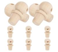 10 Pièces Bouchon en Bois Non Finition pour Bouteille et Gourde | Bois Beige, Installation Facile, Ajustement Précis, Prise Confortable, pour Projets Décoratifs et Embouts