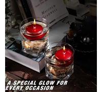 10 pièces Bougies flottantes rouges, bougies flottantes sur l'eau rouges, bougies d'eau de style vase cylindrique - parfaites pour la Saint-Valentin, les soirées romantiques, les rendez-vous, les mari