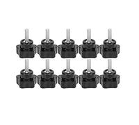 10 pièces Boulon à bouton en forme d’étoile M6x20 mm, vis à torsion avec poignée en plastique technique, élément de fixation anti-corrosion pour machines et travaux de bricolage