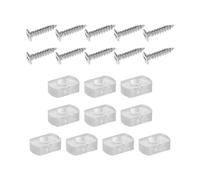 10 Pièces Butoir de Remplacement pour Porte Coulissante en Verre | Patin Antidérapant en Plastique, Transparent Blanc, 1,90x1,20x0,60cm, pour Humide
