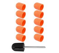 10 Pièces Capuchon de Ponçage Orange 120 avec Tambour | Outil de Manucure en Plastique, Protection Peau et Résistance à Chaleur, Usage Familial et Personnel