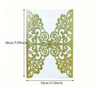 10 pièces Carte d'invitation pailletée or personnalisée pour mariage, anniversaire, baptême, 15e Años Quinceanera, décoration de fête (sans insert, sans enveloppes). Cadeaux d'été, fournitures scolair