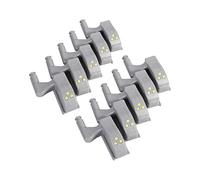 10 pièces charnière LED capteur lumière armoire universelle placard penderie veilleuse-cuisine/salon/chambre veilleuses(Blanc chaud)
