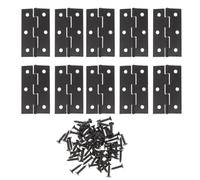 10 Pièces Charnières de Boîte en Bois en Fer Noir, Finition | Installation Ferme, Capacité Renforcée, Polissage Manuel et Machine, pour Meubles, Coffrets, Placards et Portes