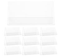 10 Pièces Chevalet Porte Nom Transparent V en Pet, Double Face | Étiquettes de Buffet, Tentes Nominatives, Plaques Signalétiques, pour Réunions de Conférence, Visibilité Claire