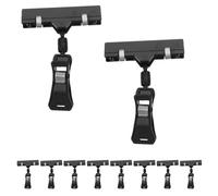 10 Pièces Clip Porte-étiquettes à Double Extrémité Rotatif | Maintien Sécurisé Clip Pivotant, pour Étagères Bois et Présentoirs Boulangerie, Usage Professionnel