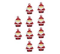 10 Pièces Cloche de Noël Suspendue Père en Cuivre Rouge, Décor