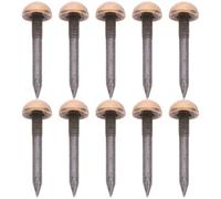 10 pièces Clous Décoratifs en Laiton, Tête Ronde Vintage 2,2x1x1cm | Punaises de Tapissier sans Bavures, Surface Lisse, Pose Facile pour Cuir, Canapé, Réparation et Artisanat