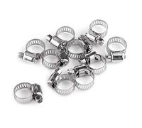 10 Pièces Collier Serrage Inox Tuyau Clips Réglable, Vis de collier de serrage Collier Durite Fixation Colliers à Vis Colliers de Serrage Métallique pour Tuyau Piscine, Home Gaz,(13-19mm)